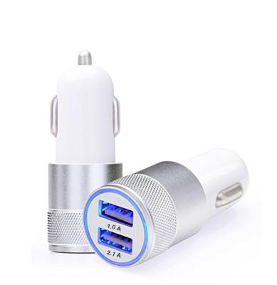 China Best Dual Mini USB Universal Handsfree 2Port Charger, USB Car Quality 5V 2.1A Car Charger for iphone 5 5s 6 xr xs xs max 7 8 /for ipad for sale