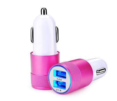 China Mobile Phone +Tablet+ MP3+GPS Handing Aluminum and Universal ABS Flame Retardant Dual Port USB Car Material Fast Charging Portable Charger with LED Power Indicator for sale