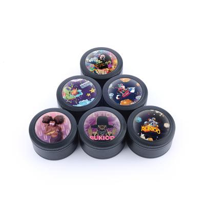 China Unique Epoxy Design Zinc Alloy Herb Grinder Rukioo 50mm Herb Grinder Tobacco Custom Logo Magnetic For Girl Design for sale