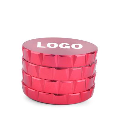 China Custom Wholesale 63mm Aluminum 4 Parts Aluminum Alloy Herb Smoking Accessory Herb Grinder for sale