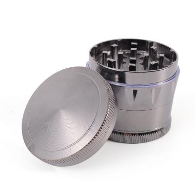 China 63mm High Quality Wholesale Zinc Alloy 4 Parts Zinc Alloy Metal Logo Crusher Custom Herb Grinder for sale