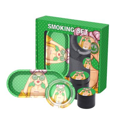 China Wholesale custom brand plastic glass metal new Rukioo 5 in 1 smoking set kit for sale