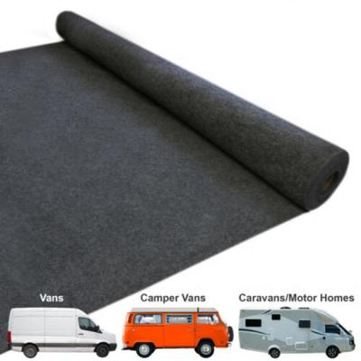 China BLACK TRIM of 4 WAY STRETCH VAN CARPET LINING self-adhesive plain or smooth velor FOR CAMPERVAN/MOTORHOME for sale