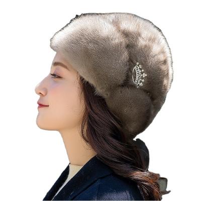 China Pudi HF805 Waterproof Women Real Mink Fur Hat Girls Real Mink Fur Hat Fashion Spring Autumn Casual Hats Beanie for sale