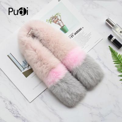 China Gray color 100cm real fox woman Pudi SF808 fur scarf 2018 new brand girl fox fur scarves real pink wrap shawl for sale