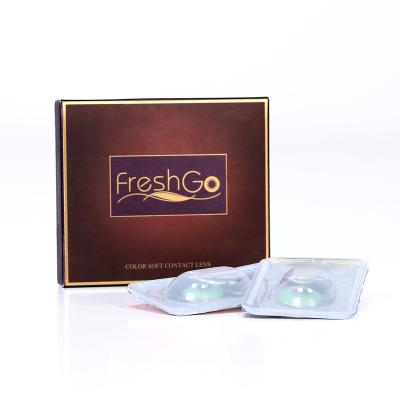 China 2023 Recycled Materials Freshgo&Magister Lenses Supplier Contact Lenses Soft Paper Packaging Color Contact Lenses Box for sale