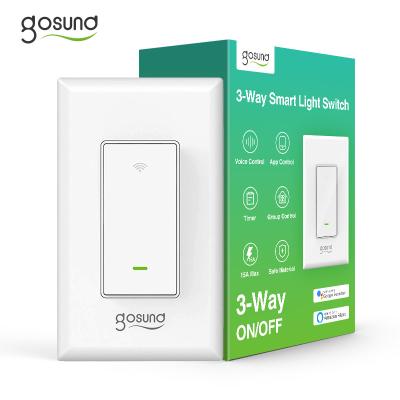 China Tuya/Smart Life/Gosund USA Smart Wifi Wall Switch Panel Lamp Switch Three Way Control Via Tuya wifi smart home lamp switch for sale