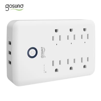 China 2021 Gosund Convenient New Product Security Surge Protection 6 Outlet 3 Outlet 3 Port Multi Port Smart Charging 2.4G WiFi USB Smart Band for sale