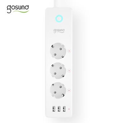 China Convenient Security EU CE FCC Work With Amazon Alexa Wifi Smart Power Strip for sale