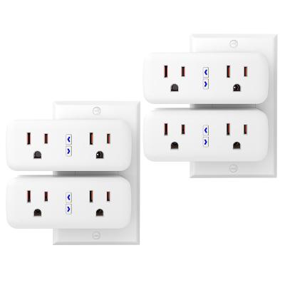 China Dual Residential/Multi-Purpose Smart Socket Wi-Fi Works with Alexa and Google Home,Remote Control Mini WiFi Outlet Extender Double Socket Surge Protector for sale