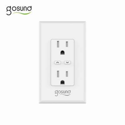 China Hot Sales PC Fire Protection V0 US Tuya Smart Life WiFi In Dual Wall Outlet With 2 USB2 Outlets 120V 15A for sale