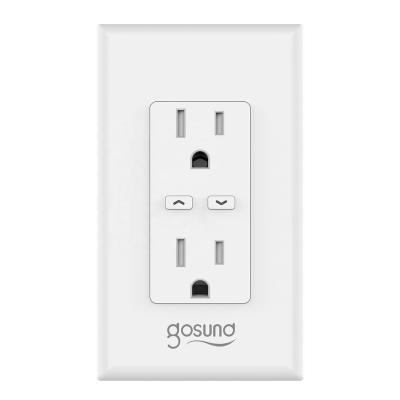 China Support Power Cut Memory Hot Sales US Tuya WiFi Smart Life In Wall Dual Outlet With 2 Outlets Control Separately 120V 15A for sale