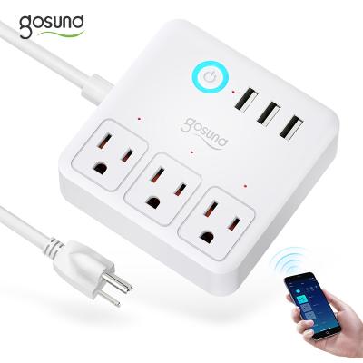 China Gosund Surge Protector Tuya Life USB Port Power Socket Alexa Wifi Smart Power Strip Commercial Smart Extender for sale