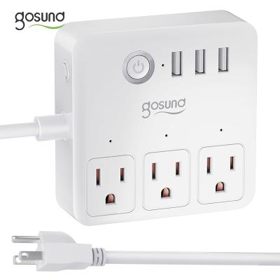 China Gosund Tuya Smart Wi-Fi USA Power Commercial Standard Smart Strip with 3 Outlets 3 USB Ports Work with Alexa for sale