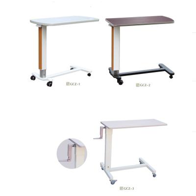 China Medical Center Dining Table Hospital Bed Accessories Adjustable Overbed Table for sale