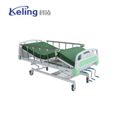 China Commercial Stainless Steel Head Manual Crank Hospital Bed for sale