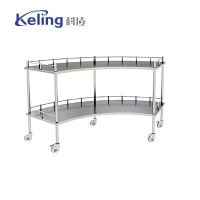 China Fan Shaped Instrument Stainless Steel Trolley 1500×460×930mm for sale