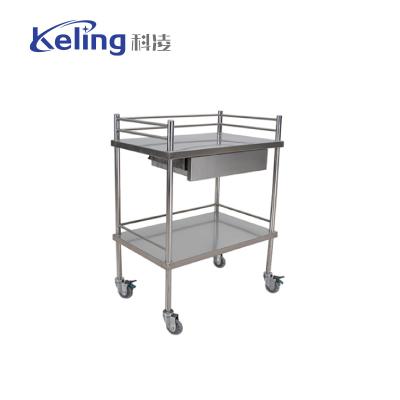 China KL-TC031 1-2 	Stainless Steel Trolley Medical Dressing Trolley 900mm for sale