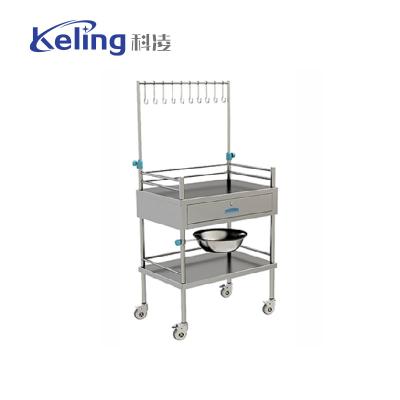 China 1700mm Stainless Steel Trolley Hospital Infusion Treatment Trolley for sale