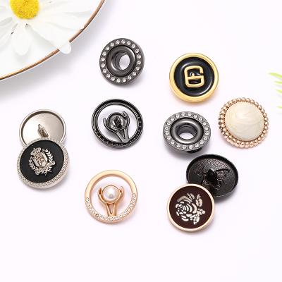 China Custom Black Dry Cleaning Metal Jeans Buttons With Logo Wholesale Brass Metal Button Engraved For Jacket And Pants for sale