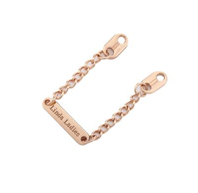 China Brand DIY Chain Zinc Alloy Logo Necklace Washable Custom Chain Back Coat Hanging Tag 3cm For Clothes for sale