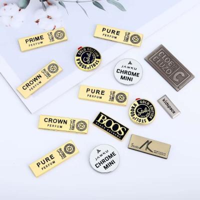 China High Quality Engraved Metal Waterproof Logo Leather Label Leather Stickers Patch For Furniture for sale