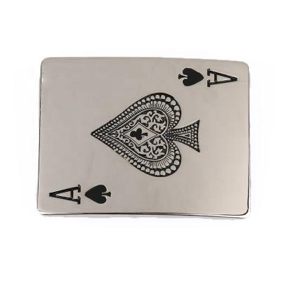 China Belt Buckle Custom Antique Western Rectangle Shape Classic Belt Buckle Men Poker for sale