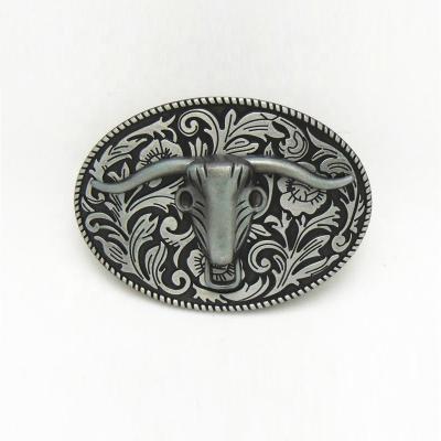 China New Product Eco-Friendly Mens Custom Logo Metal Belt Buckle Western Cowboy Bull Head Buckle for sale