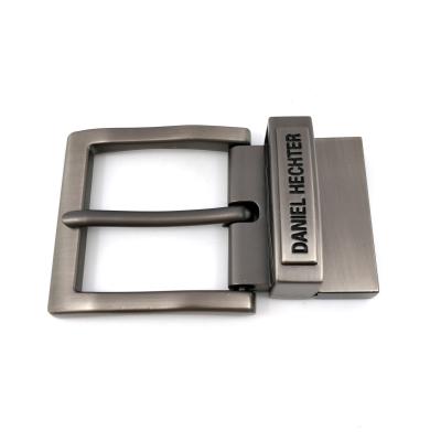 China Wholesale Custom Single Metal Durable Pin Belt Buckle Reversible Clip 1.5 Inch Leather 35mm Zinc Alloy Gunmetal for sale