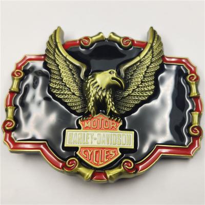 China 3D Design Eco-Friendly Brand Eagle Belt Buckle For Brown Leather Belt Mens Breezer Cowboy Brass Enamel Western Buckle for sale