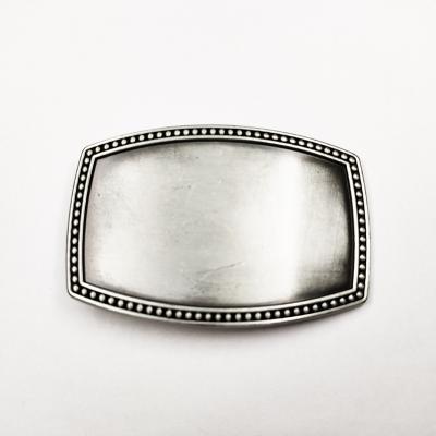 China Wholesale Eco-Friendly Rectangle Belt Buckle White DIY Custom Your Own Antique Design Simple Western Jeans Vintage Silver Buckle for sale