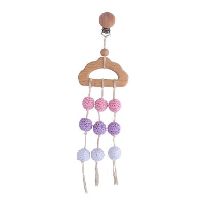 China BPA Free Cute Cloud Baby Knit Ball Pacifier Chain Cilp Baby Teether Toy for sale