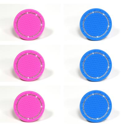 China Dropshipping Viable Single Table Pad Around Circular Package Diamond Silicone Drink Coasters Cup Bottle Cup Holder Car Coasters 6 for sale