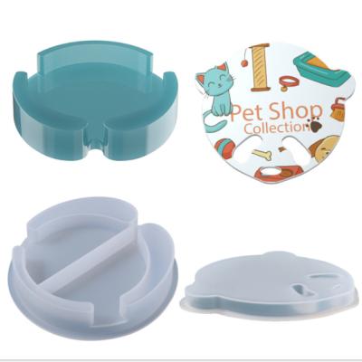 China Viable Ready To Ship Animal Cartoon Cup Holder Mold Set Cute Bear Head Soilicone Coaster Molds for sale