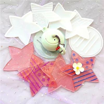 China Dropshipping Viable Non-Stick Set with Stand Flag Star Pentagon Silicone Coaster Mold for sale