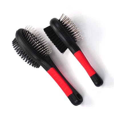 China Sustainable Professional Pet Double Sided Pin Brush And Bristle Comb For Dogs And Cats for sale