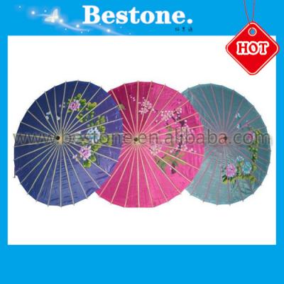 China Customized Hand Rib Silk Craft Umbrellas 60 Bamboo Umbrellas for sale