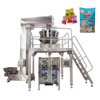 China Automatic food vffs multihead weigher sachet bagging machine for candy pillow bag packing machine for jelly gummy fruit gums for sale