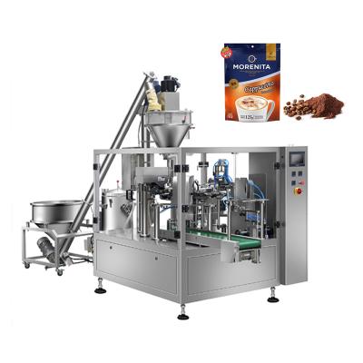 China Automatic 125g 250g food cappuccino coffee powder doypack packing machine premade bag ground coffee powder packing machine for sale