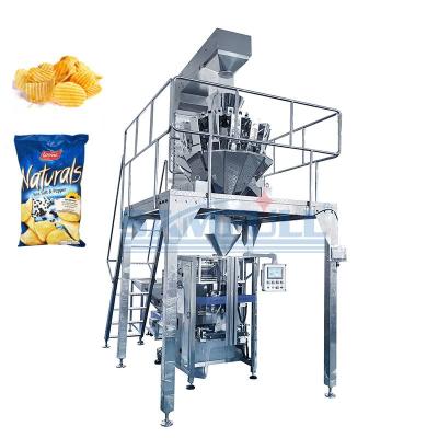 China Food automatic vffs vertical packing machine for snacks potato chips shrimp strip popcorn for sale