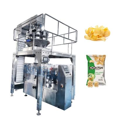 China Automatic food banana fries oatmeal pineapple chips weiging stand up zipper doypack packing packing machine for sale