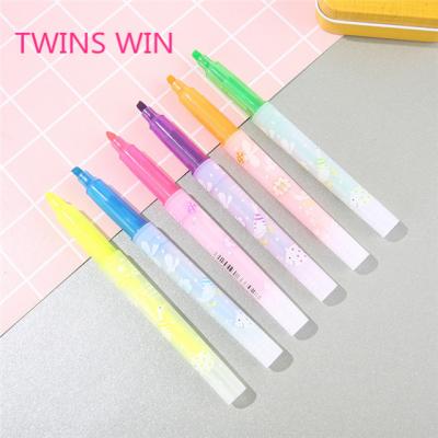 China 2019-2020 2020 cheap and new attractive promotional eco school gift set stationery kids fruit perfume highlighter bar maker plastic pen 006 new watercolor pen sales office school for sale