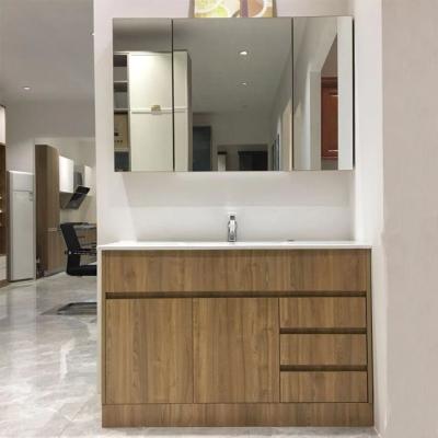 China Modern Modern Melamine Bathroom Cabinet Vanity With Mirror Cabinet for sale