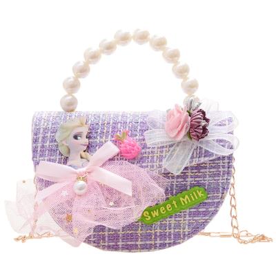 China Mini Light Pearl Kids Pinch Cross Shoulder Cute Little Girl One Of Handbag Jewelry Accessories - Body Bag for sale