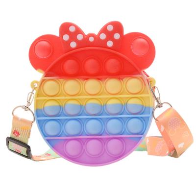 China Wholesale Latest kids\fasion cartoon fashion bag custom Mini Girls Silicone noise purse bubble sensory purse fidgety person toy coin bag for ladies for sale