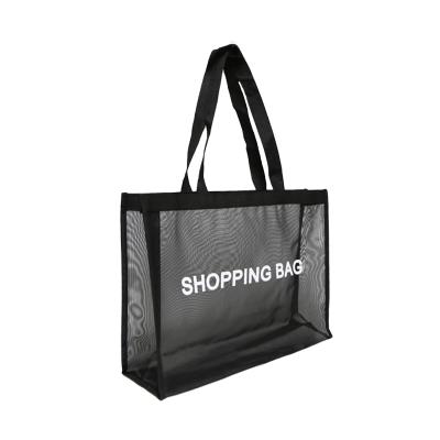 China Promotional Customized Foldable Multiple Nylon Handled Mesh Market Shopping Bag Large Capacity Mesh Bag for sale