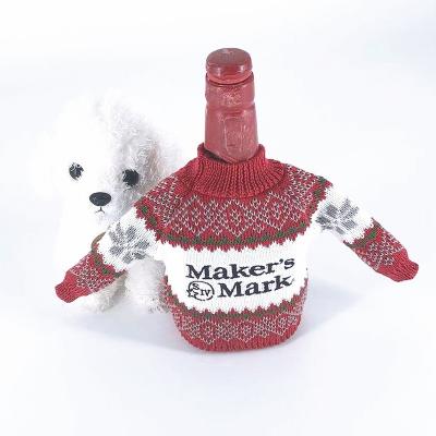 China Business Gift Knitted Christmas Red Wine Bottle Cover Christmas Decoration Wine Bottle Cover Knit Sweaters for sale