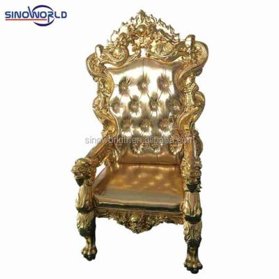 China Modern Red Rental Classic High Back Lion King Party Wooden Pedicure Chair for sale