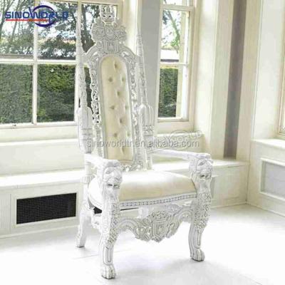 China Solid Wood Louis Sofa King Throne High Back Wooden Royal Wedding Pedicure Chair for sale