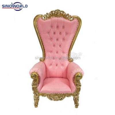 China Solid Wood Durable Using Mumbles Spa Pedicure Gold King And Queen Red Throne Chair for sale